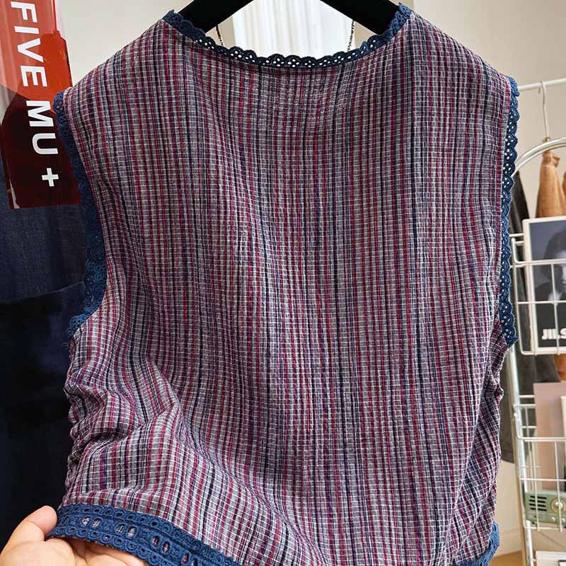 Vest for Women Summer Lace Sleeveless Tops Vest Oversize Casual Sleeveless Coat Buttons Camisole Vest