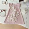 Summer Girls Dress With 3D Flower Flutter Sleeve Princess Party Dress For Kids Sweet Children Clothing