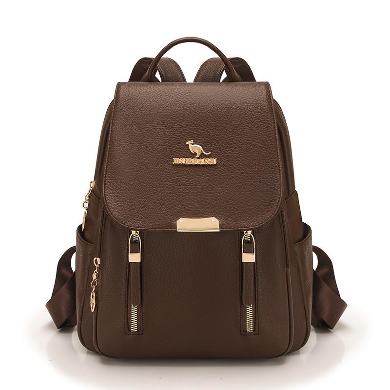 PU Rucksack Damen Mehrschichtiger Reißverschluss Rucksack