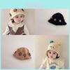 Toddler Girl Knit Fisherman Hat With Flowers For Autumn Winter Kids Fashion Accessory