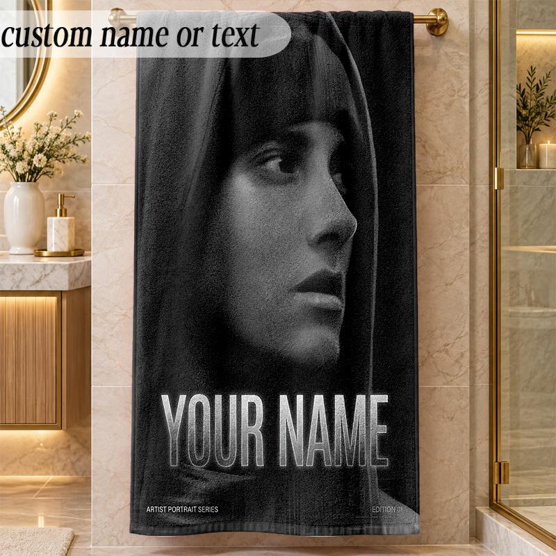 Beach TowelEminem Custom Name Text Personalized Soft Towel for Beach Pool Indoor Home Decor Gift