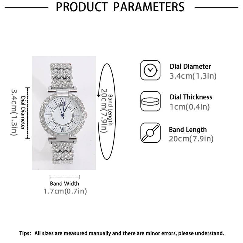 5 STÜCKE Personalisierte Luxus Diamanten Damen Zeiger Digitale Quarzuhr Herzform Weiblichen Anhänger Halskette Armband Ohrringe Schmuck-Set