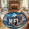 NFL Print Runder Teppich, Waschbarer Bodenläufer, Für Eingangsbereich Studentenwohnheim Waschküche Büro Arbeitszimmer, Heimdekoration Geburtstags-Weihnachtsgeschenk