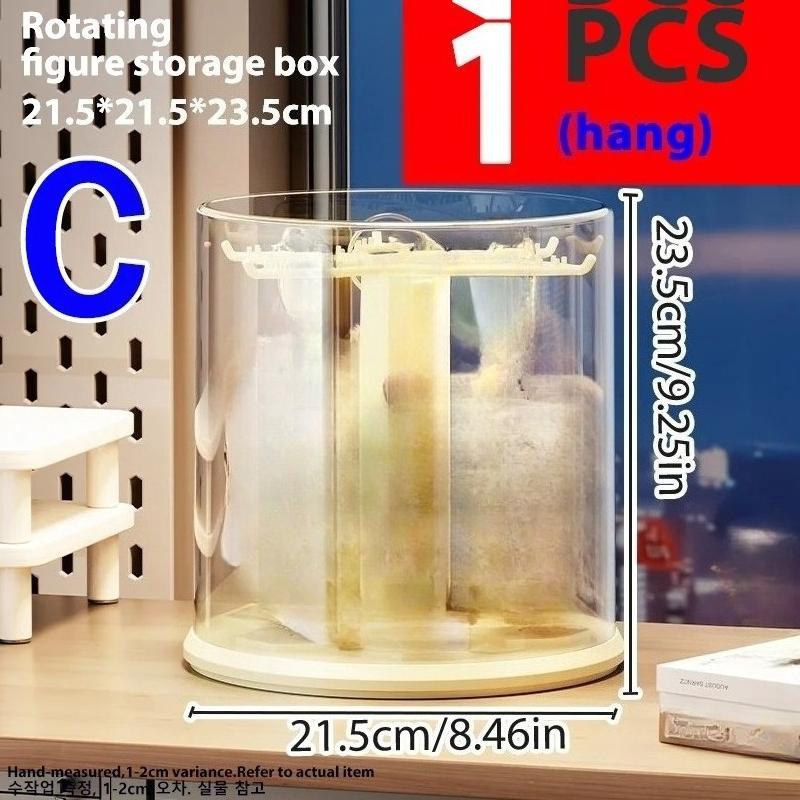 for Labubu Transparent Rotating Toy Organizer Display Case-Storage Rack for Plush Dolls, Action Figures, Keychains, Blind Boxes