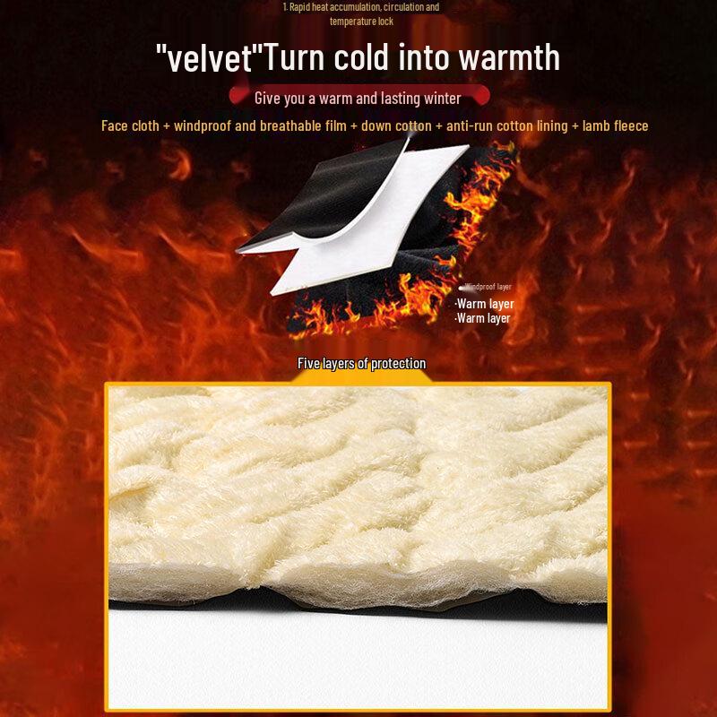 Maoren Men's Lamb Wool Lined Padded Winter Jacket