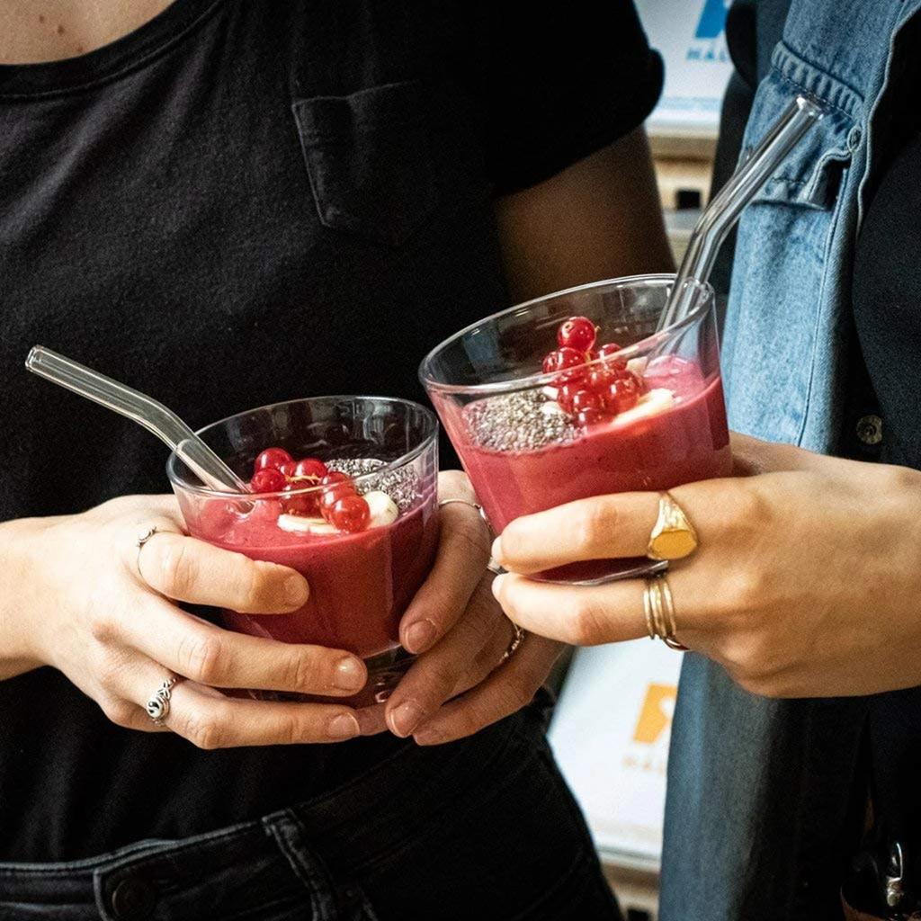 15cm Short Glass Straws Clear Drinking Straws for Cocktails Whiskey Coffee Bar Party Straight Bent Reusable Straws Barware