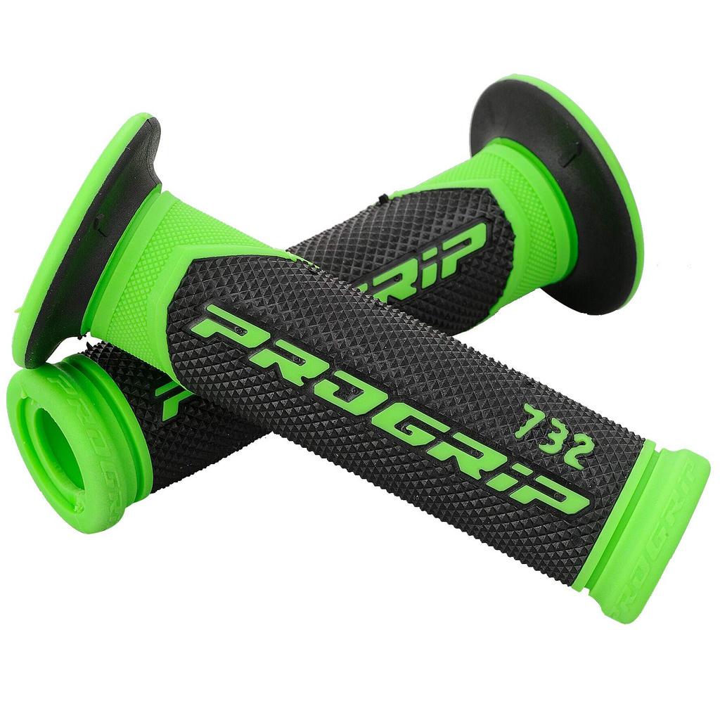 Daytona PROGRIP 732 Typ Motorrad für Durchmesser 98097 Griffe, 125mm, 22,2mm Lenker, Antivibrationsgel, Durchstoßende Enden, Schwarz/Grün,