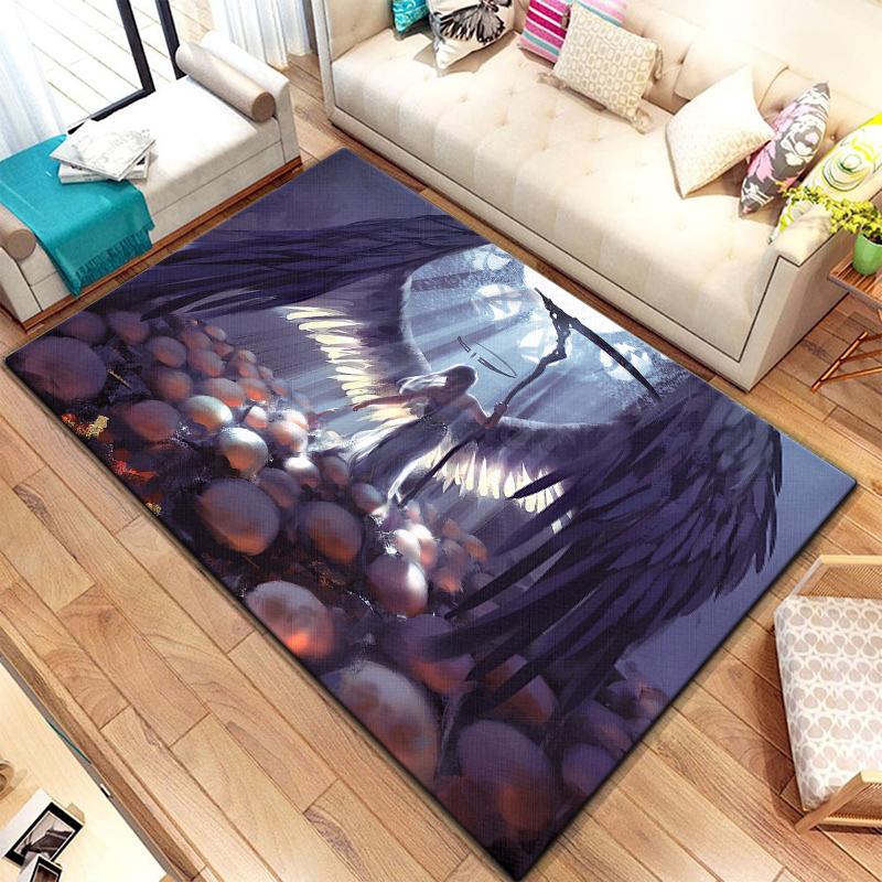Bivariate ghostblade beautiful Painting Carpet for Living Room Large Area Rug Black Soft Carpet Home Decoration Mats Boho Rugs