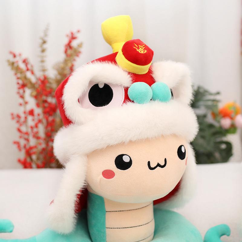 Year of The Snake Mascot Lion Dance Lucky Snake Doll Plush Toy Zodiac Doll Company Annual Meeting Gift