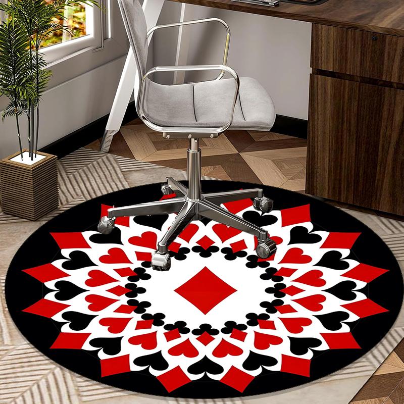

Poker Chip Design round carpet Chair cushion Round Entryway Rug, Soft Round Rugs for Living Room, Bedroom, Circle Carpet decor gifts Diameter 60cm