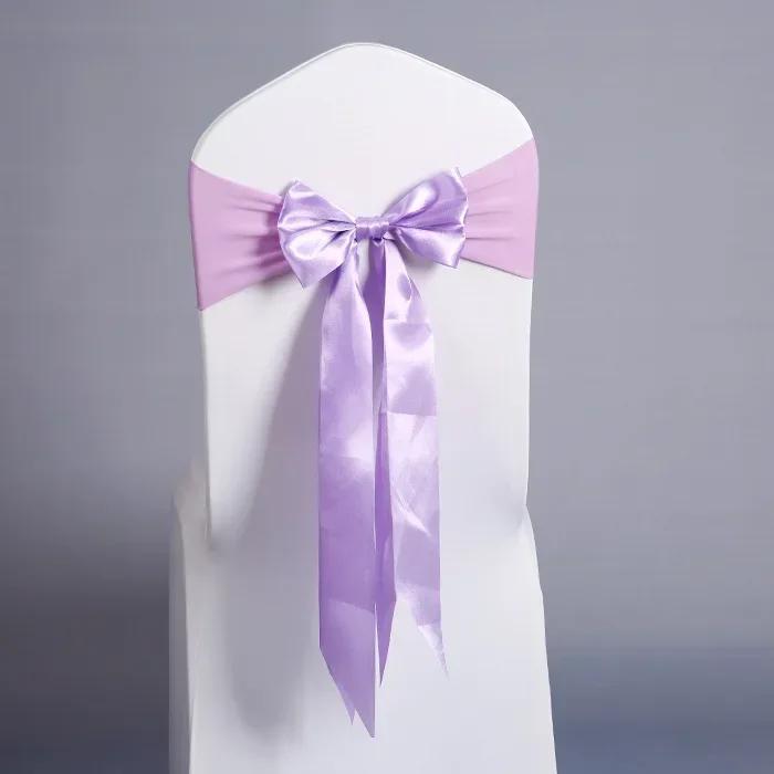 Wedding Decoration Satin Chair Sash Colour Design Bow Tie Birthday Party Festival Hotel Show Shiny Look Luxury Dining Room