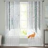 Animal Bird Fox Forest Winter Window Curtains for Living Room Kitchen Door Curtain Sheer Curtains for Bedroom