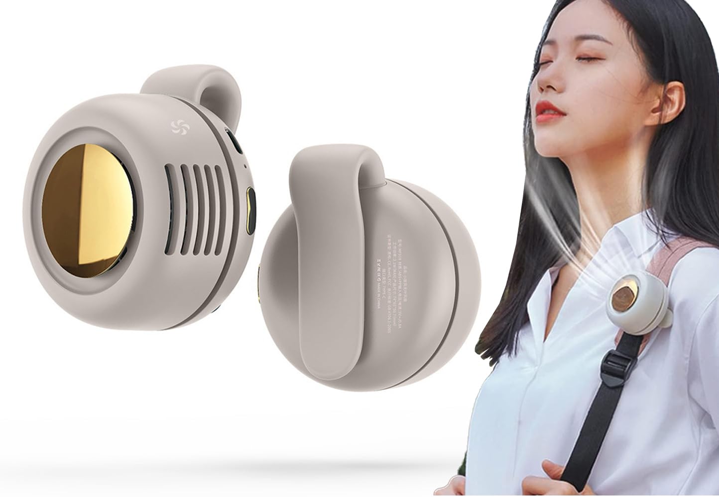 

Mini Fan with 3 Speed Airflow USB Strong Perfect for Outdoor Sports Live Soccer Heatstroke Summer and Clip-on Settings, 360-Degree Adjustment,