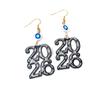 Orecchini in Acrilico con Nappe Glitterate Numero Anno Nuovo 2026