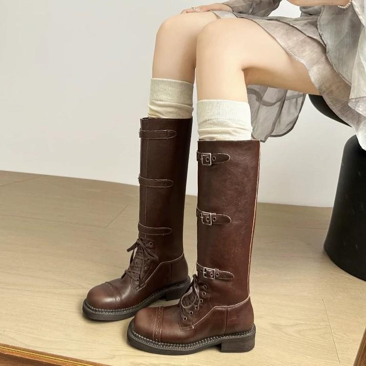 Rapid Delivery: 2025 Women's Retro Hidden Heel Western Motorcycle Boots