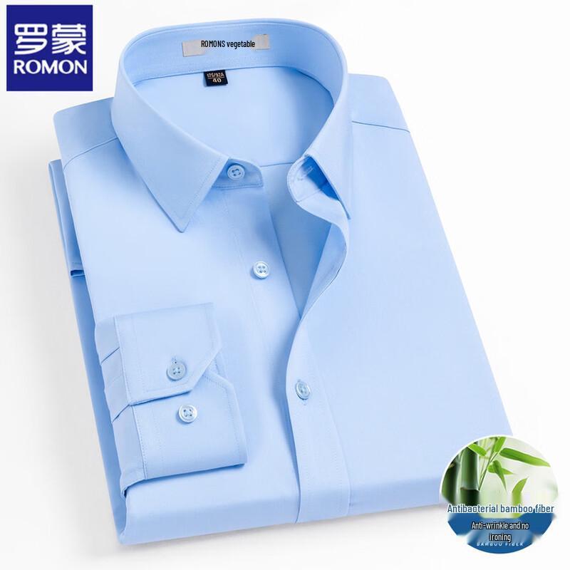 ROMON Men s Bamboo Fiber Blend Business Long Sleeve Shirt 38