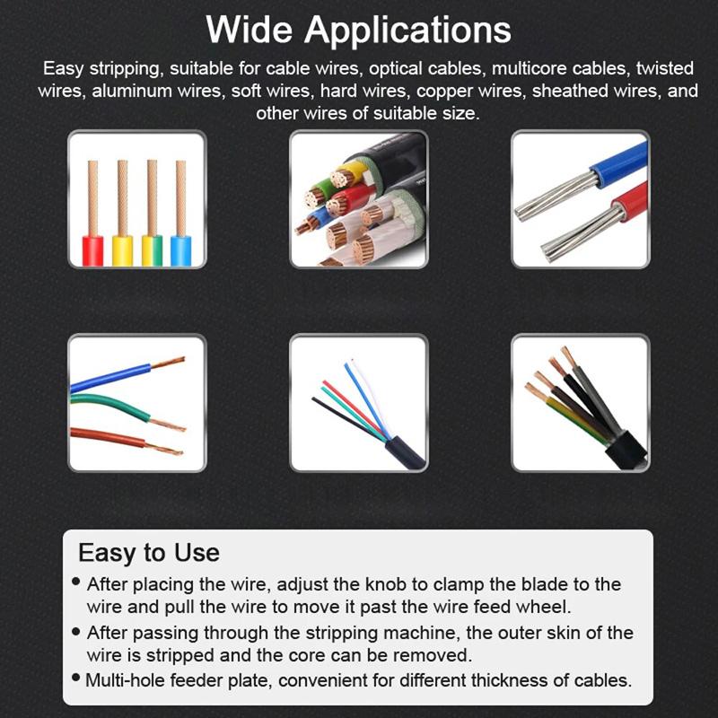 1-25mm Household Wire Stripper Machine Hand Crank Manual Wire Stripping Tool with Electric Drill Cable Electric Peeling Machine