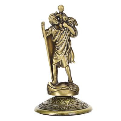 Jesus Statue Olive Colour 3.5in High Strong Alloy Stable Base Exquisite Details Jesus Figurine for Home Car Office