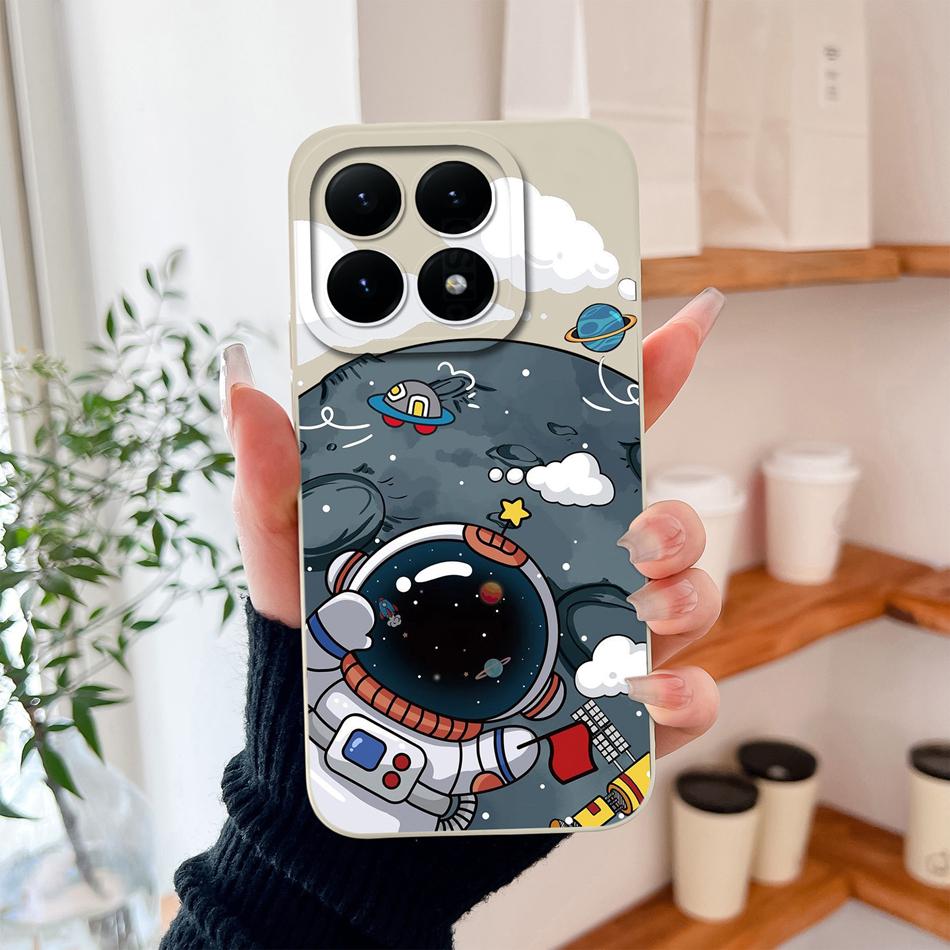 For Xiaomi 15T Pro Phone Case For Xiaomi 17 Pro Max Cute Astronaut Funda For Xiaomi15T Soft Liquid Silicone Durable Back Covers