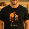 With Autumn Leaves Forest and Sunset TShirt Fall Nature Man Cotton Graphic T Shirts Vintage Aesthetic Unisex Shortsleev Tops