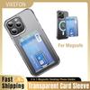 2 In 1 Magnetic Phone Card Holder Magnetic Card Bracket for Bank Card Storage Safe Phone Shell for Magsafe iPhone 16 15 14 13 12