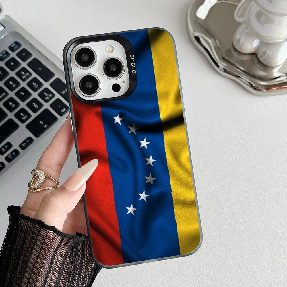 Flag Of Venezuela Phone Case Matte Colored Silver For Iphone 17 16 15 14 Pro 13 12 Air Plus 11 7 8 Max Luxury Cover