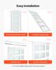 Sliding Closet Door, 1524mm (Double 787mm) x 2032 mm, 5-Lite Frosted Glass Bypass Sliding Doors with Hardware Kit, Solid Wood & MDF Slab with
