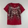 European and American men's summer Gothic letter bone wing skull print soft and breathable round neck T-shirt outdoor street top