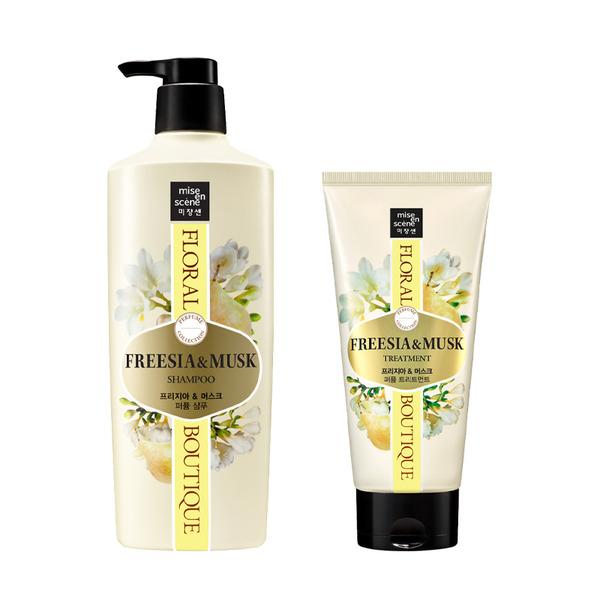 mise en scène Floral Boutique Perfume Shampoo 650ml + Treatment 300ml 01 Freesia & Musk Shampoo + Treatment