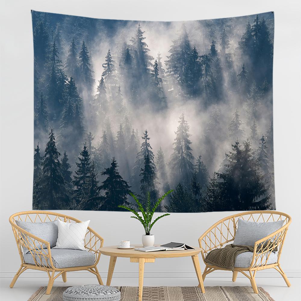 Mountain Psychedelic Tapestry Forest Wall Hanging Bohemian Witchcraft Dorm Decor
