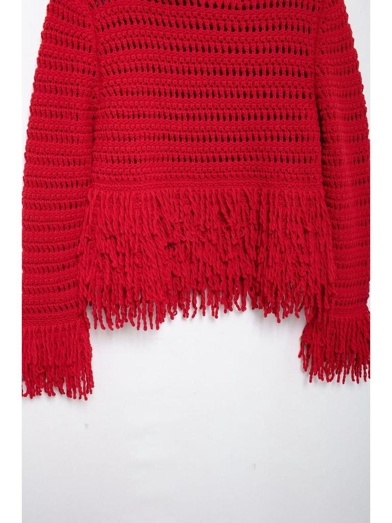 Autumn New European & American Women's Tassel Knit Sweater