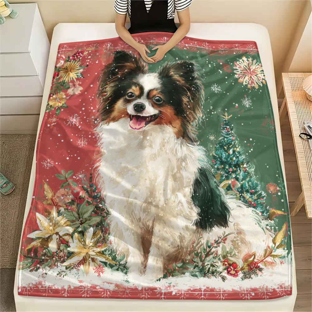 Krásná Papillon, vzorovaná flanelová deka, Vysoká kvalita, Pohodlná pro všechna roční období, Domácí dekorace, Teplo a pohodlí, Perfektní pro dárky.