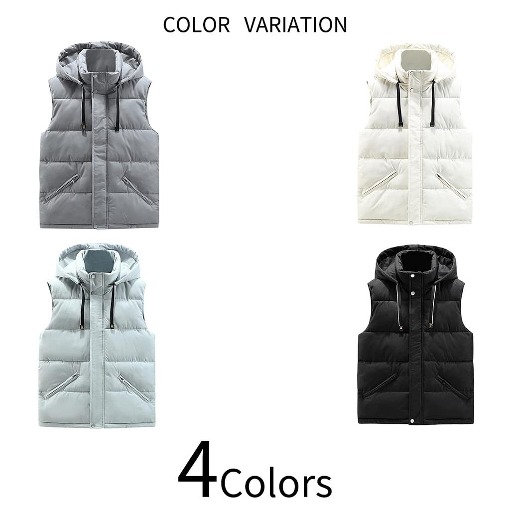 Vest Hooded Lightweight Outwear Cold Protection Soft Outer Vest Jacket Winter Clothes Down [FOMANSH] Men's
