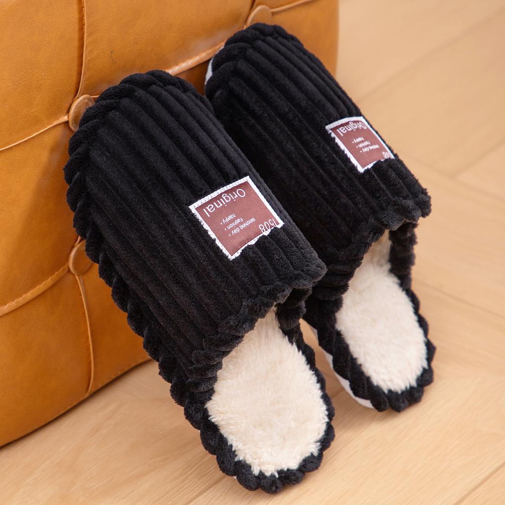 Cotton Shoes, Winter Home Cotton Slippers, Large Size Thermal Slippers, One Pedal, Light Shoes, Velvet Half Tray.