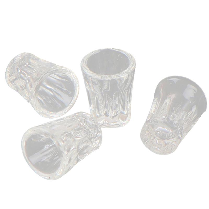 4Pcs/Set Dollhouse Miniature Accessories Mini Resin Transparent Cup Simulation Model