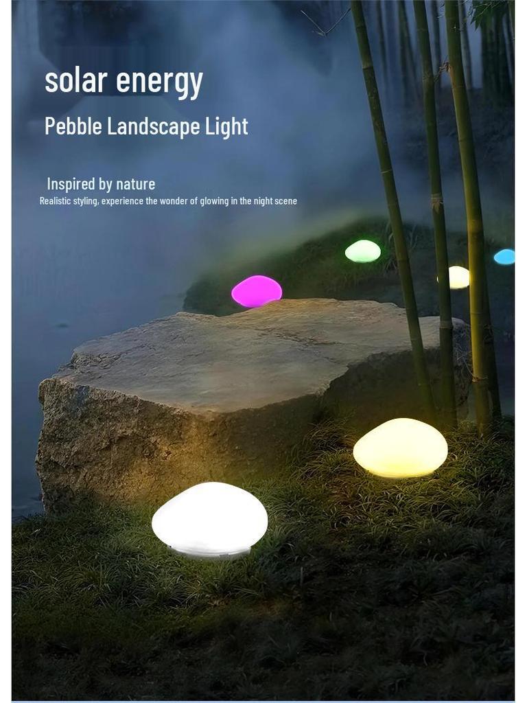 Solar Pebble Lights: Waterproof Outdoor Luminous Stones for Garden and Lawn Landscaping