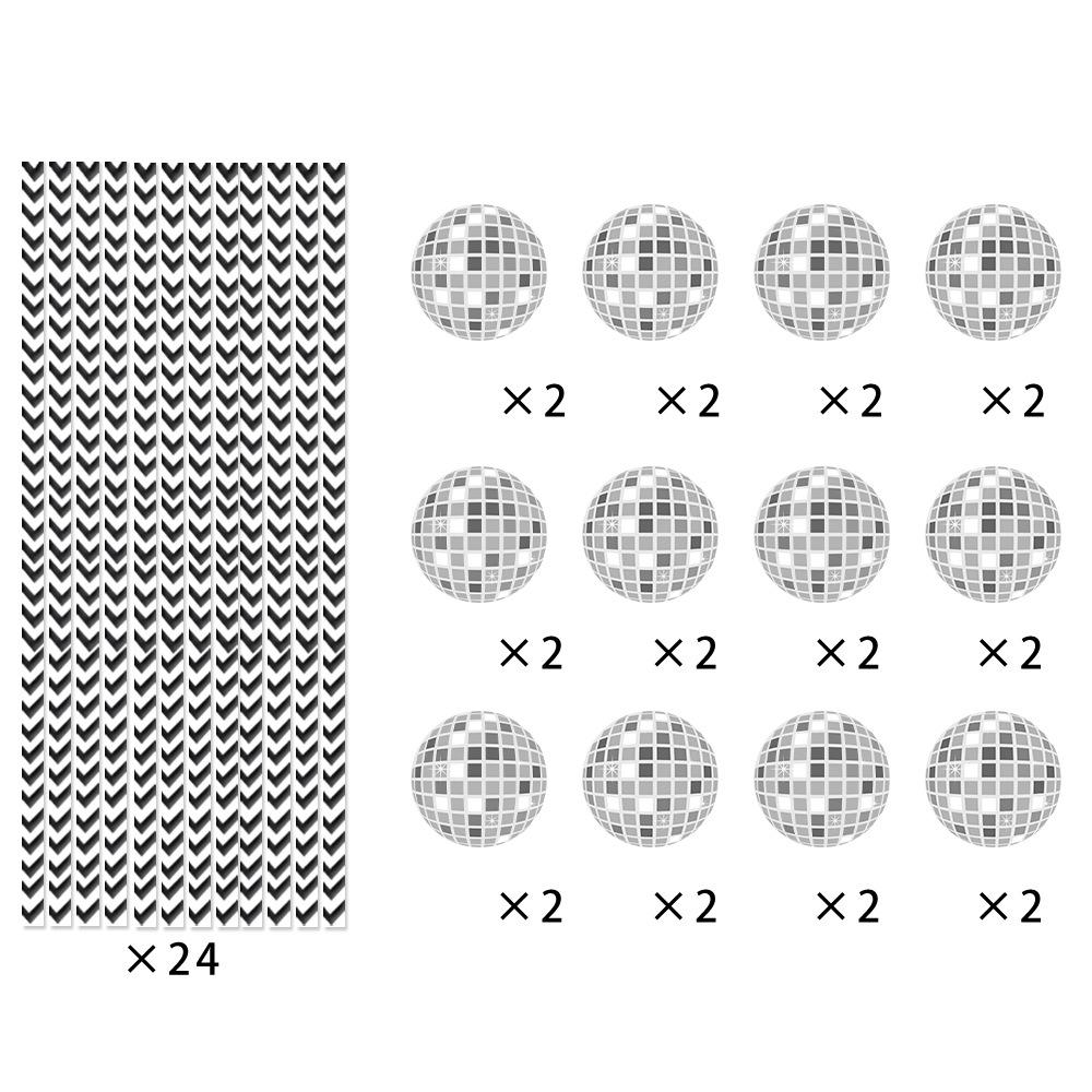 New Style, Disco Themed, Nightclub, Flat Spherical, Disposable, Paper Straws, Party Drinks, Decorative Items