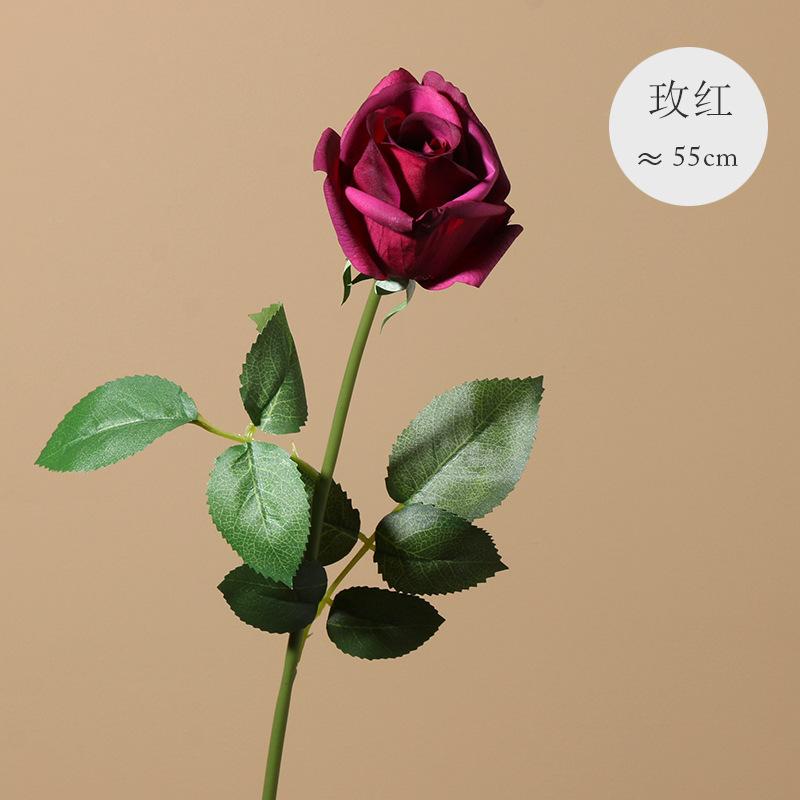 

High imitation rose single touch moisturizing rose wedding home decoration bouquet ornament rose bud рожевий червоний колір