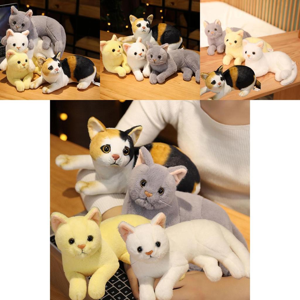 Cute And Cuddly Cat Plush Toy Realistic Animal Stuffed Doll For Kids Perfect Birthday Gift