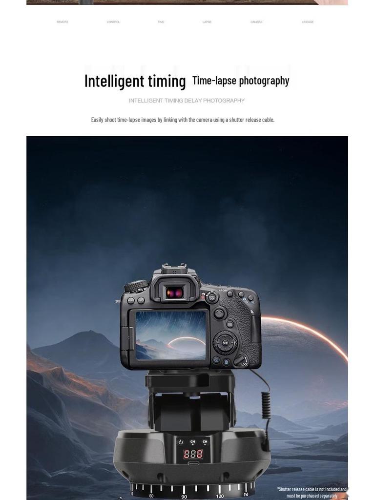 Era Panoramic Electric Pan-Tilt Head: 360° DSLR Camera Time-Lapse Photography with Automatic Rotation