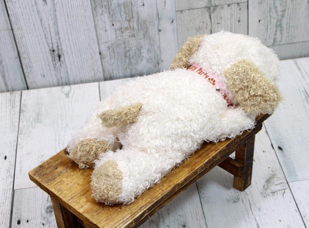 Shinada Lazy Party Fluffy Dog Ivory (Medium) 12 X 27 X 8 Cm Plush Toy, Animal Merchandise, FLPI-0158