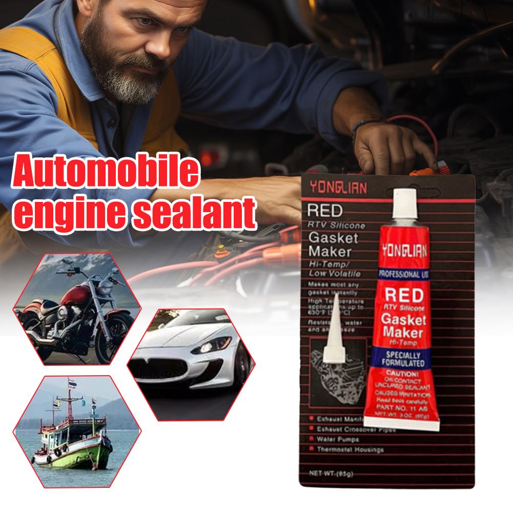 50/85 جرام من مادة السيليكون المقاومة للماء باللون الأحمر، مادة مانعة للتسرب مقاومة لدرجات الحرارة العالية لأجزاء محرك السيارات