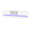 TV Media Cabinet, White High-Gloss TV Cabinet with LED Light, 2 Drawers, App Control, Anti-Tilt Design, for 60-Inch TV