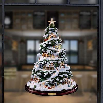 Waterproof Christmas Tree Window Decoration Window Glass Decoration Pvc Sticker XMAS Decorative Stickers for Bedrooms & Holiday