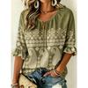 Women's Beige Paisley & Ethnic Print Tie Front Blouse, Casual Loose Top for Spring Summer Daily Wear
