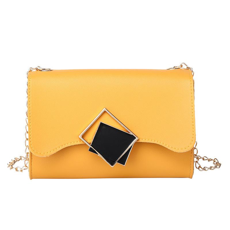 Autumn and Winter New Women's Messenger Bag Square Buckle Shoulder Chain Small Square Bag Small Bag
