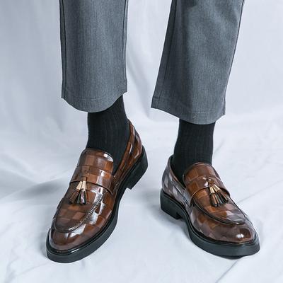 Mode Klassieke Kwastjes Loafers Heren Lage Hak Dikke Zool Zakelijk Casual Schoenen Grote Comfortabele Bruiloftsschoenen Veelzijdige Oxford Schoenen