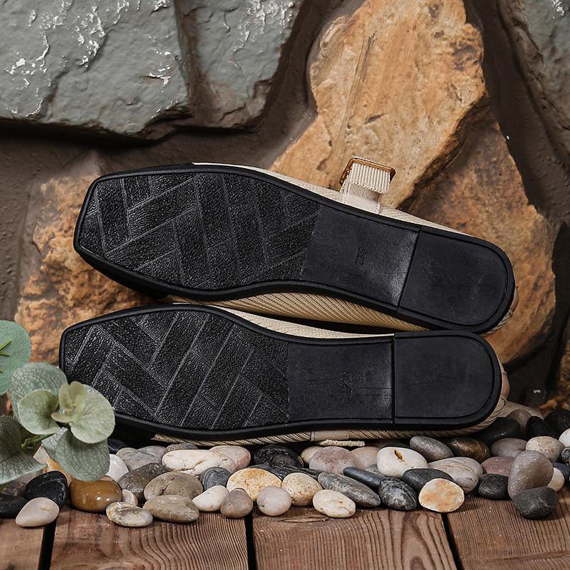 Fashion Women's Lightweight Knit Flats Fashion Mix Color Flat with Mary Jane Shoes for Women Square Toe Comfort Soft Sole Casual Shoes