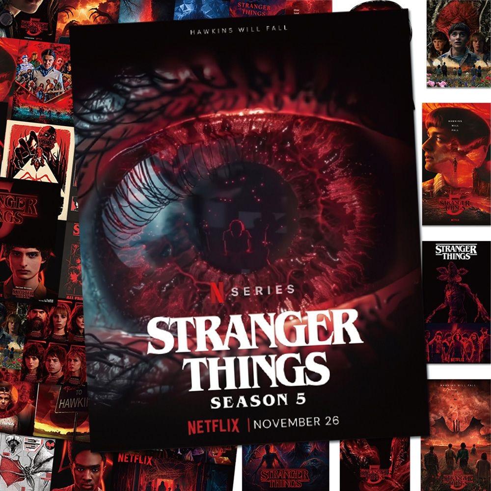 54 PCS Stranger Things Stickers,Stickers Movie Anime Stickers for Laptop Journal Skateboard Guitar Luggage