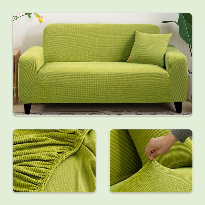 Polar Fleece Fabric Sofa Cover 1/2/3/4 Seater Thick Slipcover Couch Sofacovers Stretch Elastic Cheap Sofa Covers Towel Wrap